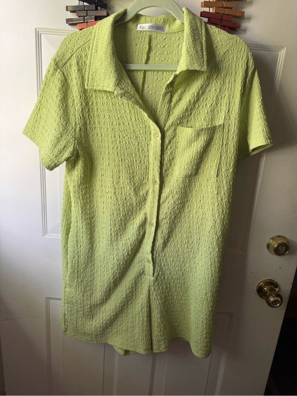 T&C Apparel Lime Green Short Sleeve Romper